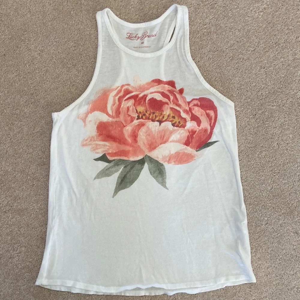LUCKY BRAND Racer Back Tank Top Sz XS - Picture 1 of 4